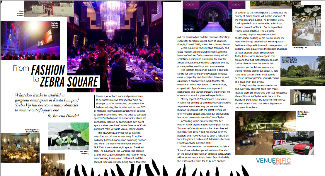 Zebra Square advertorial on Elle Magazine Malaysia by Venuerific Malaysia
